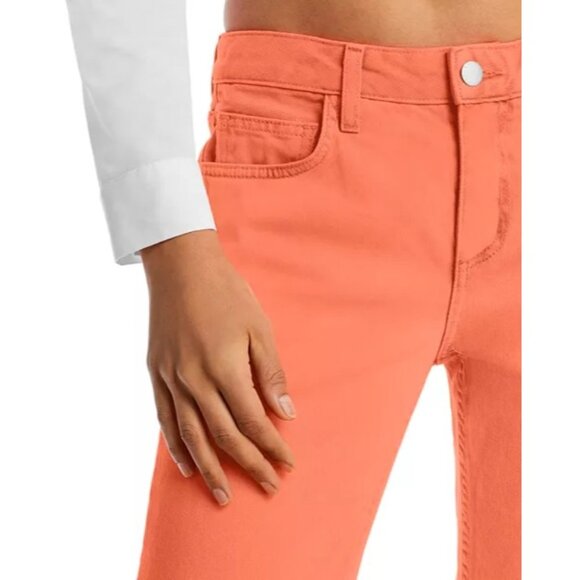 New L'AGENCE Milana Low Rise Stovepipe Straight-Leg Jean in Bright Coral size 34 - Picture 7 of 15